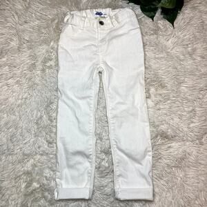 Old Navy girls ballerina white skinny leg cuffed jeans